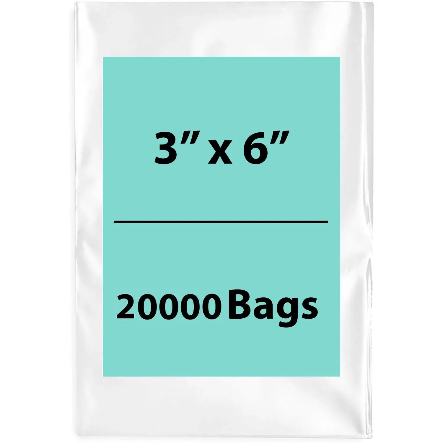 3X6 inches Clear Flat Poly Bags 2Mil Open Top (LDPE)
