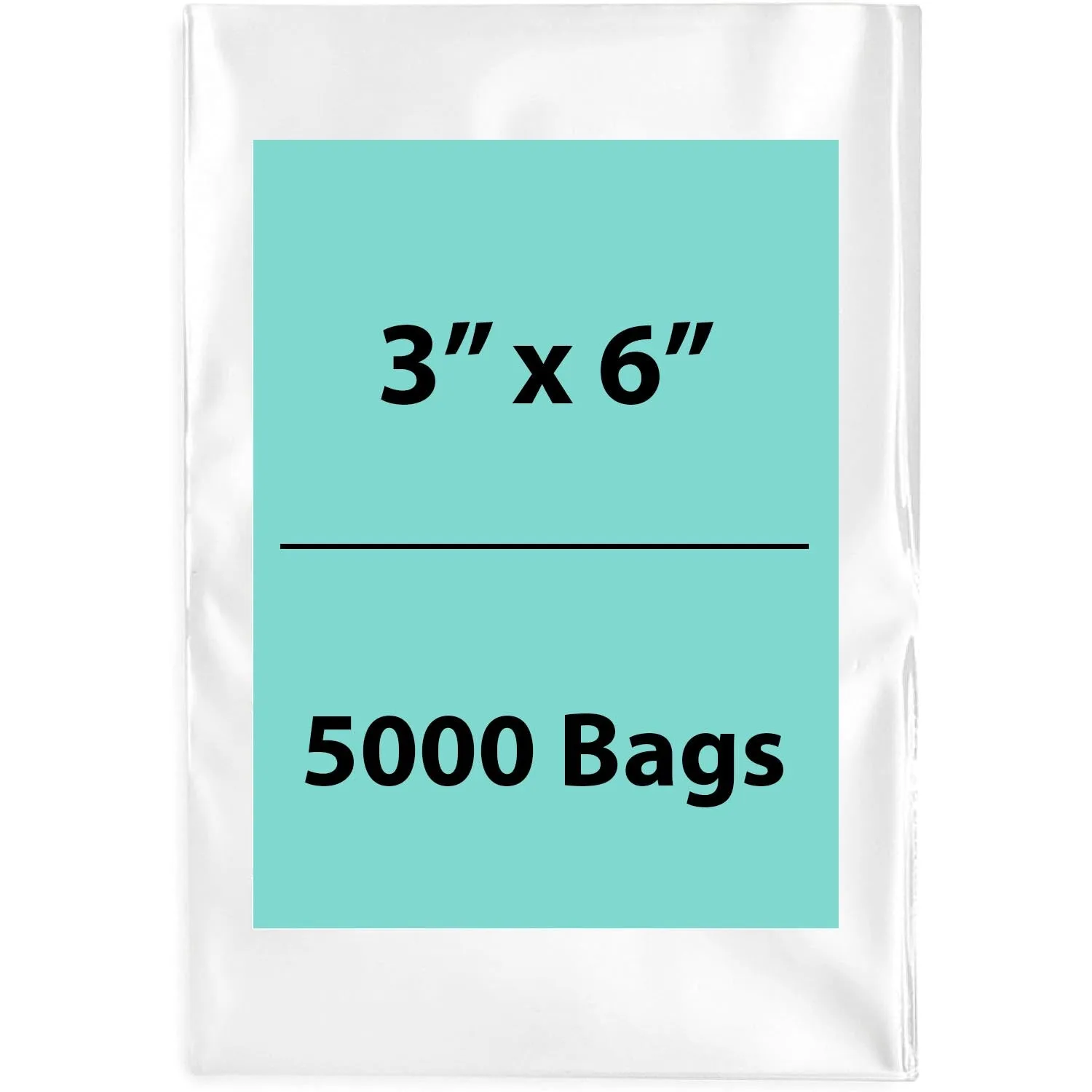 3X6 inches Clear Flat Poly Bags 2Mil Open Top (LDPE)