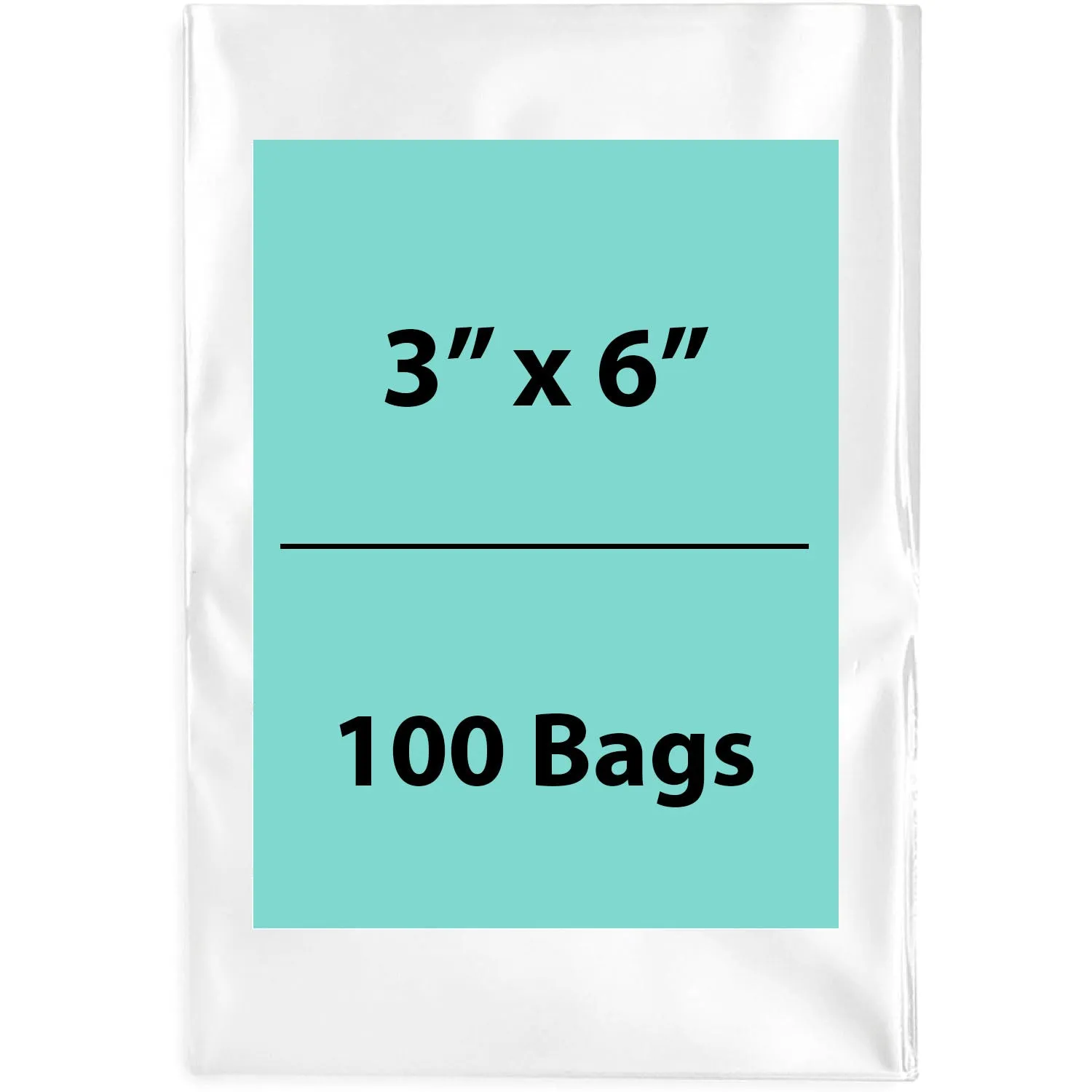 3X6 inches Clear Flat Poly Bags 2Mil Open Top (LDPE)