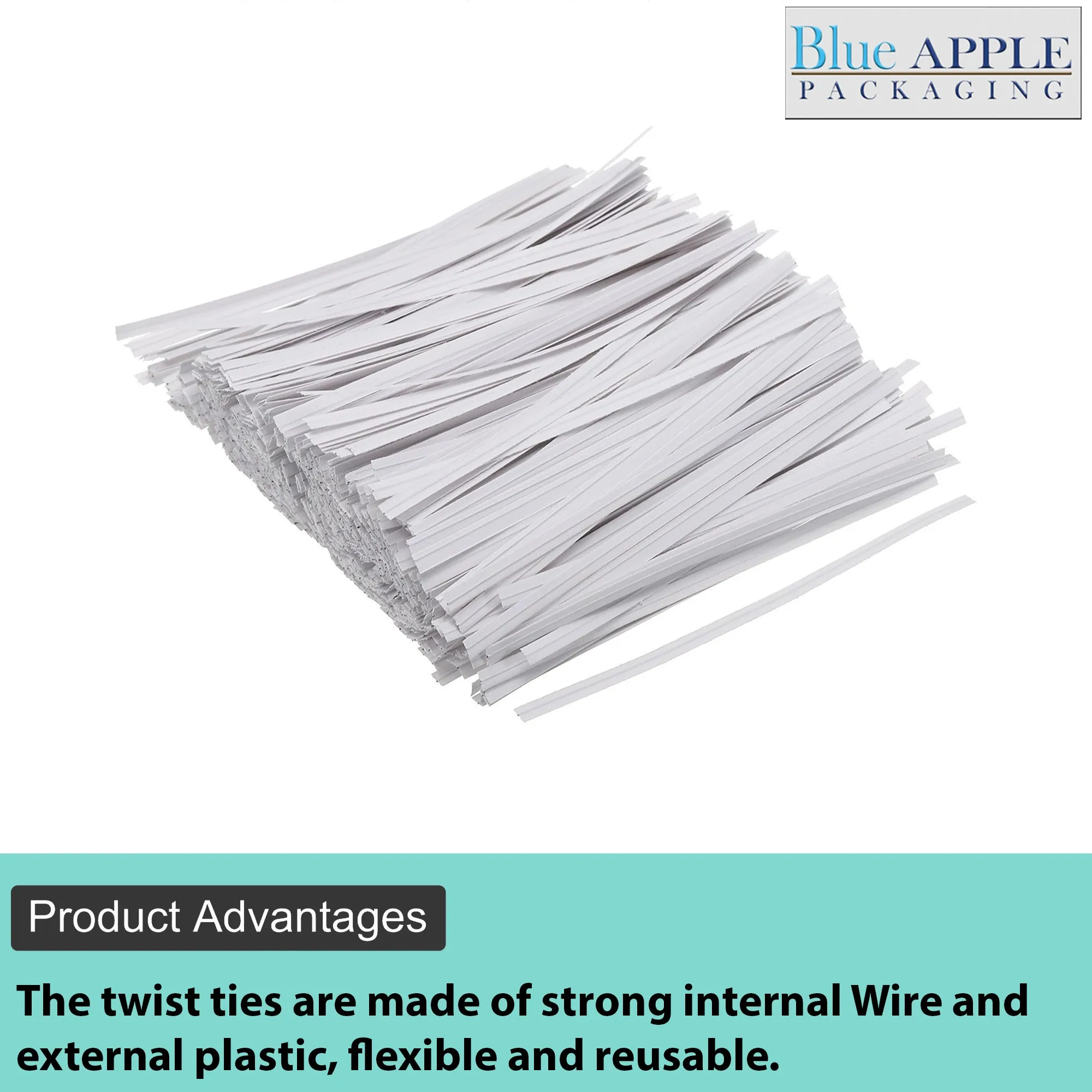 4 Inch Pre-cut Red Plastic Twist Ties for Bags