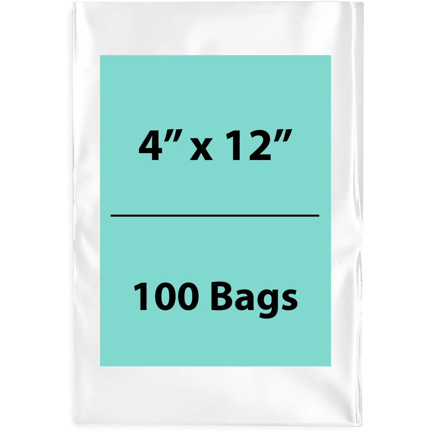4X12 inches Clear Flat Poly Bags 2Mil Open Top (LDPE)