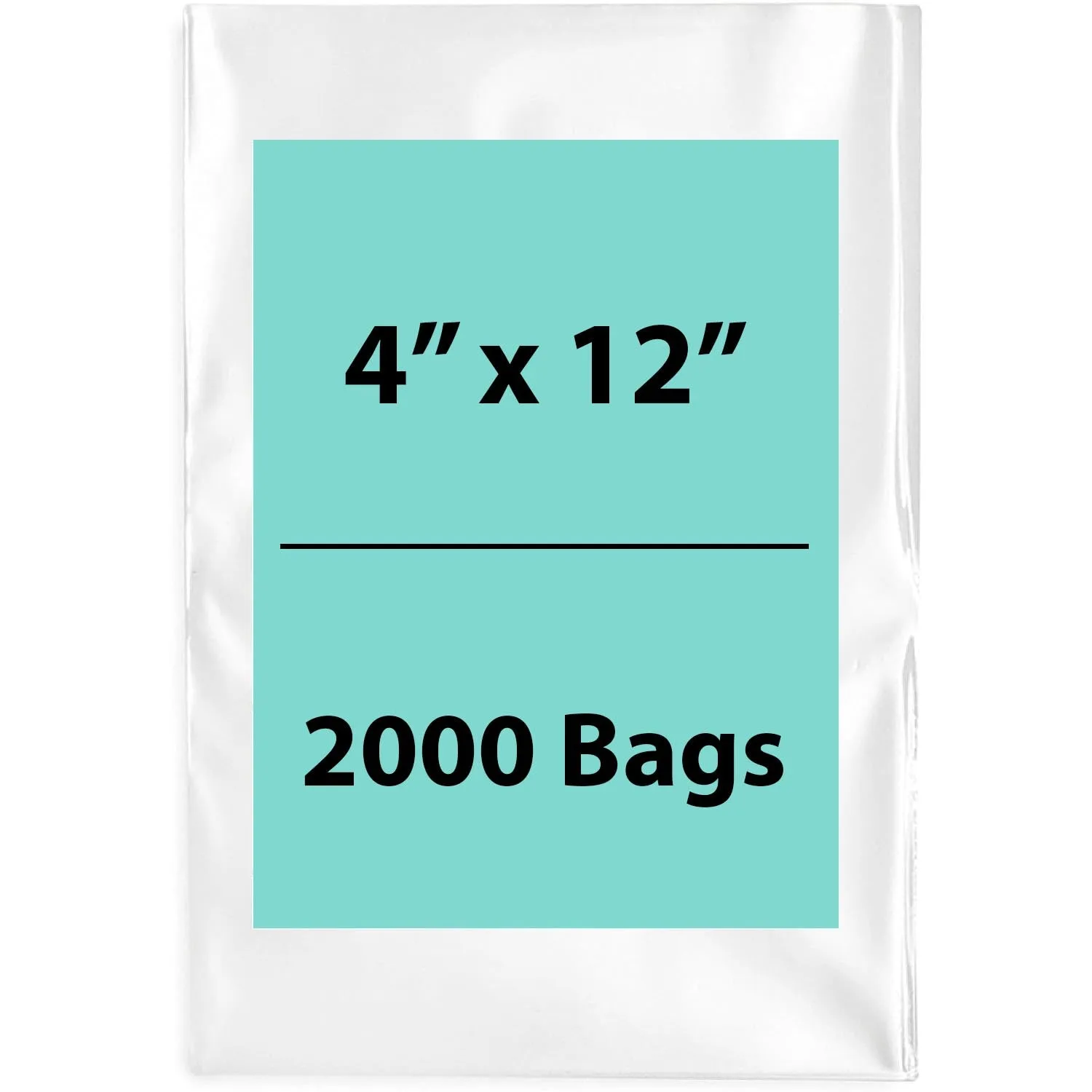 4X12 inches Clear Flat Poly Bags 2Mil Open Top (LDPE)