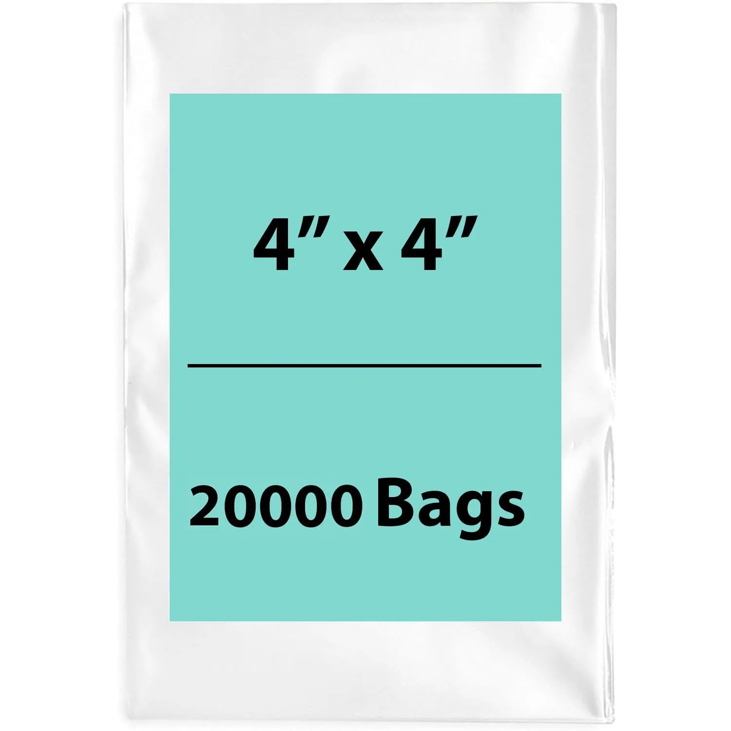 4X4 inches Clear Flat Poly Bags 2Mil Open Top (LDPE)