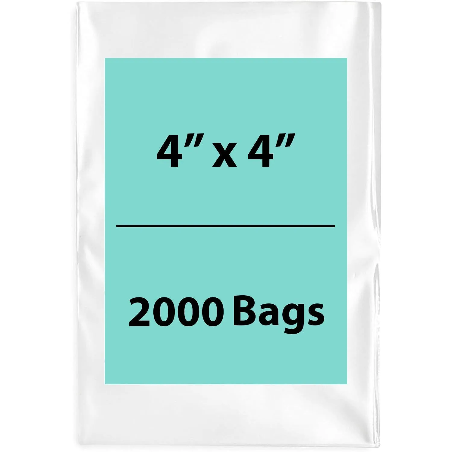 4X4 inches Clear Flat Poly Bags 2Mil Open Top (LDPE)