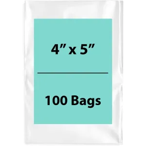 4X5 inches Clear Flat Poly Bags 2Mil Open Top (LDPE)