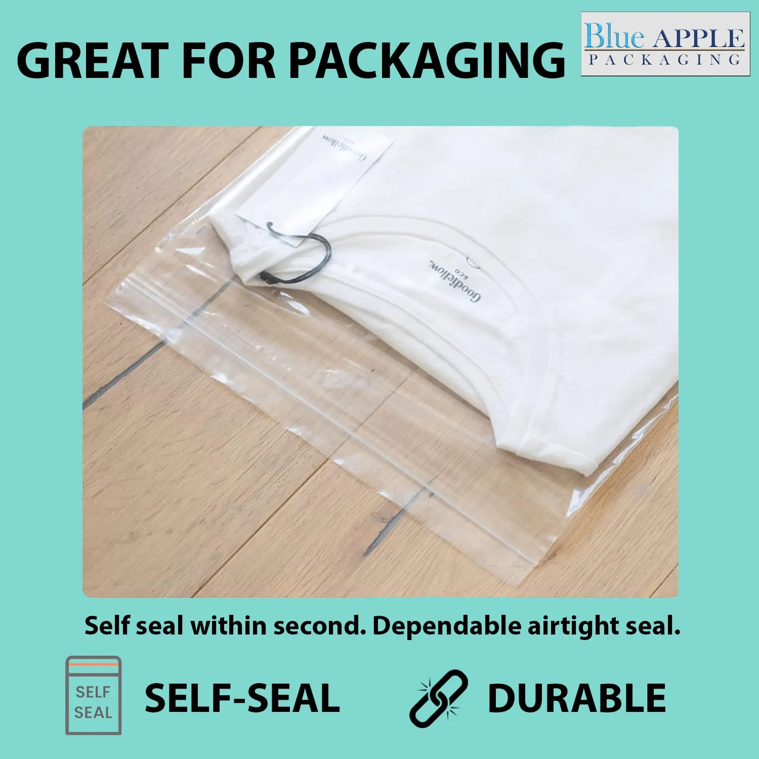 4X7 inches Reclosable Single Line Zipper Poly Bags 2 Mil (LDPE)