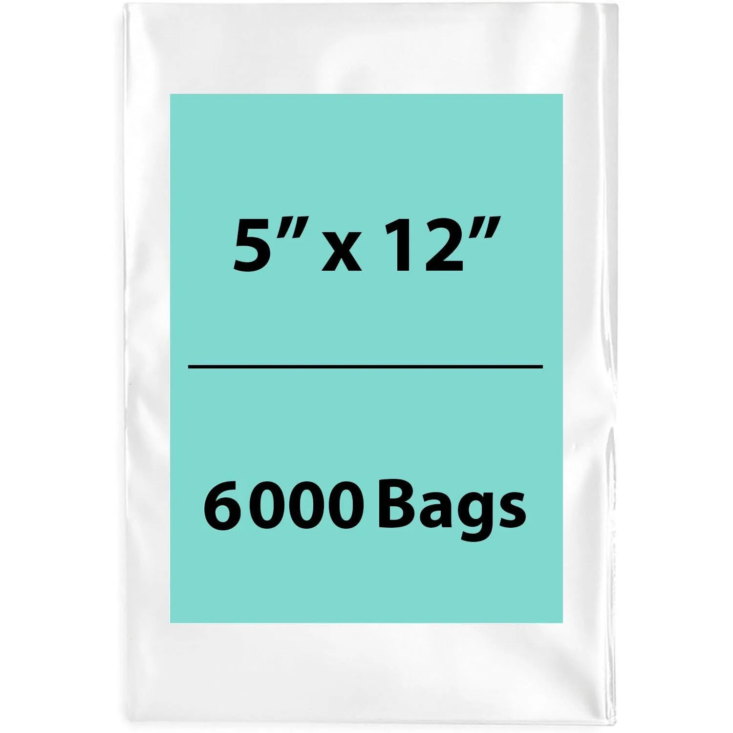 5X12 inches Clear Flat Poly Bags 2Mil Open Top (LDPE)