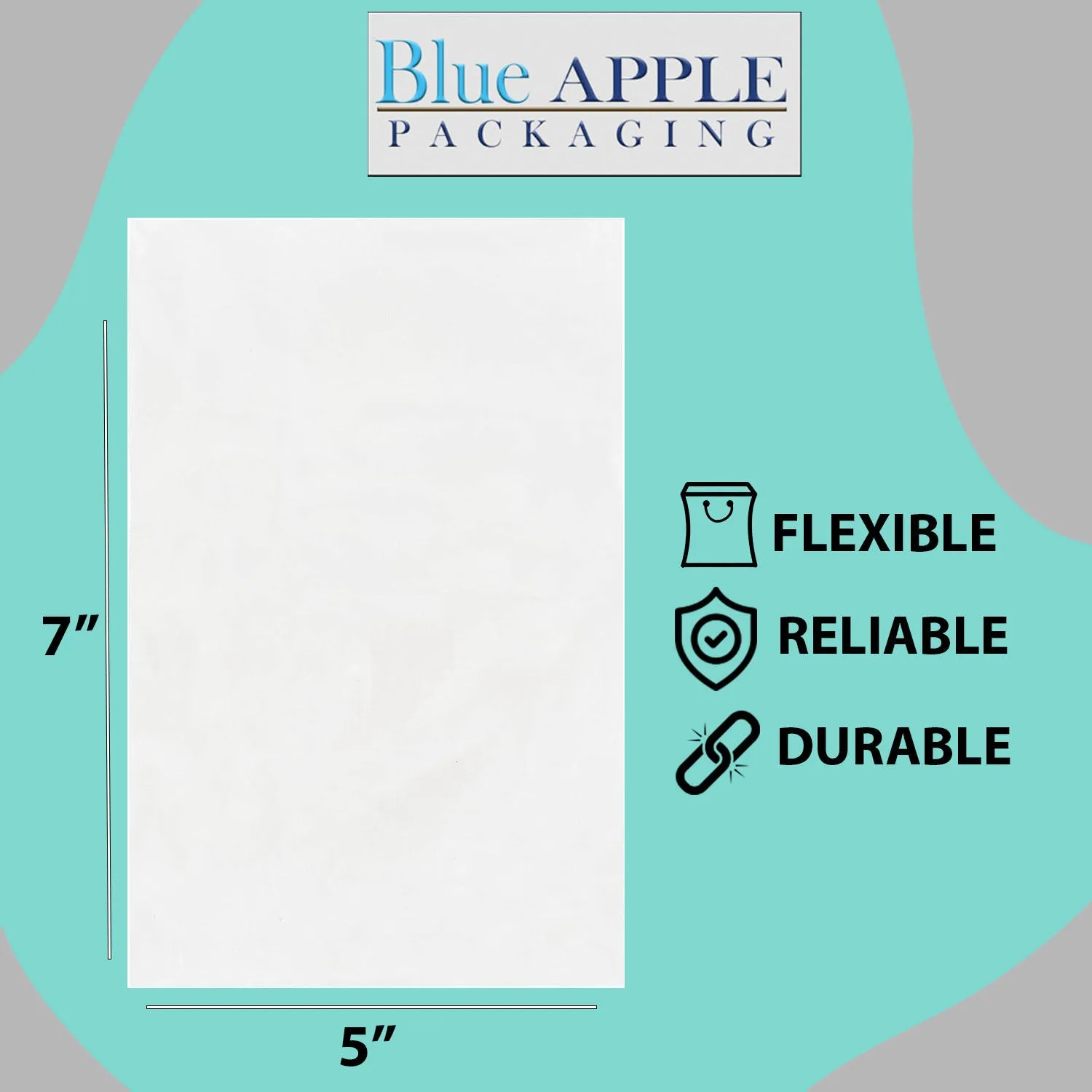 5X7 inches Clear Flat Poly Bags 1.25Mil Open Top (LDPE)