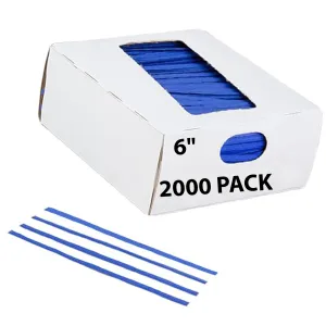 6 Inch Pre-cut Blue Paper Twist Ties for Bags