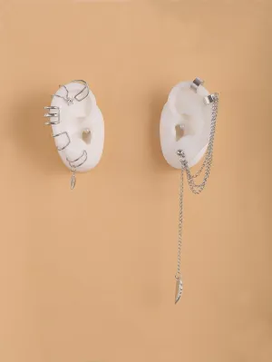7pcs Minimalist Earring - Silver - FD ⚡