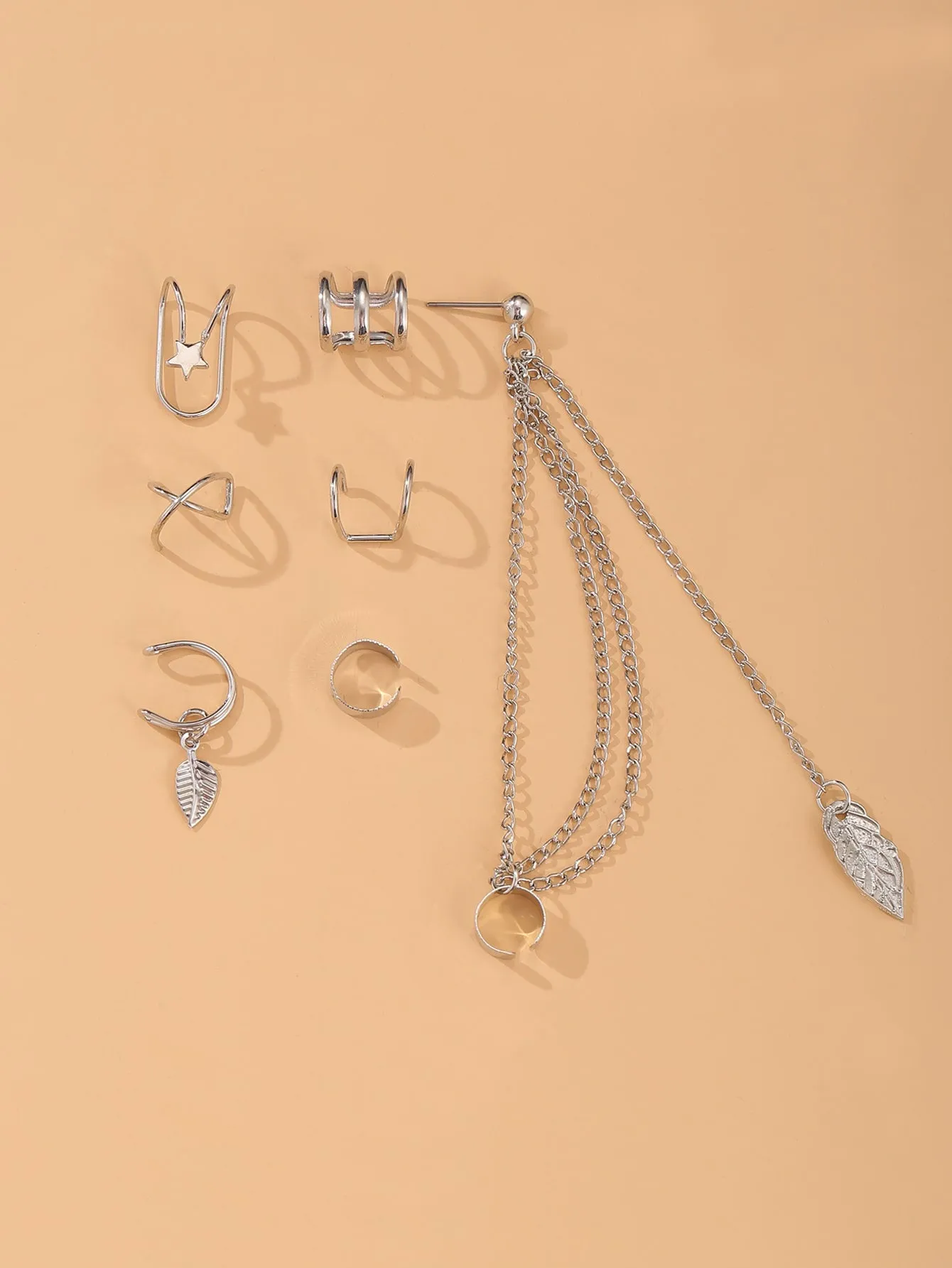 7pcs Minimalist Earring - Silver - FD ⚡