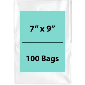 7X9 inches Clear Flat Poly Bags 2Mil Open Top (LDPE)