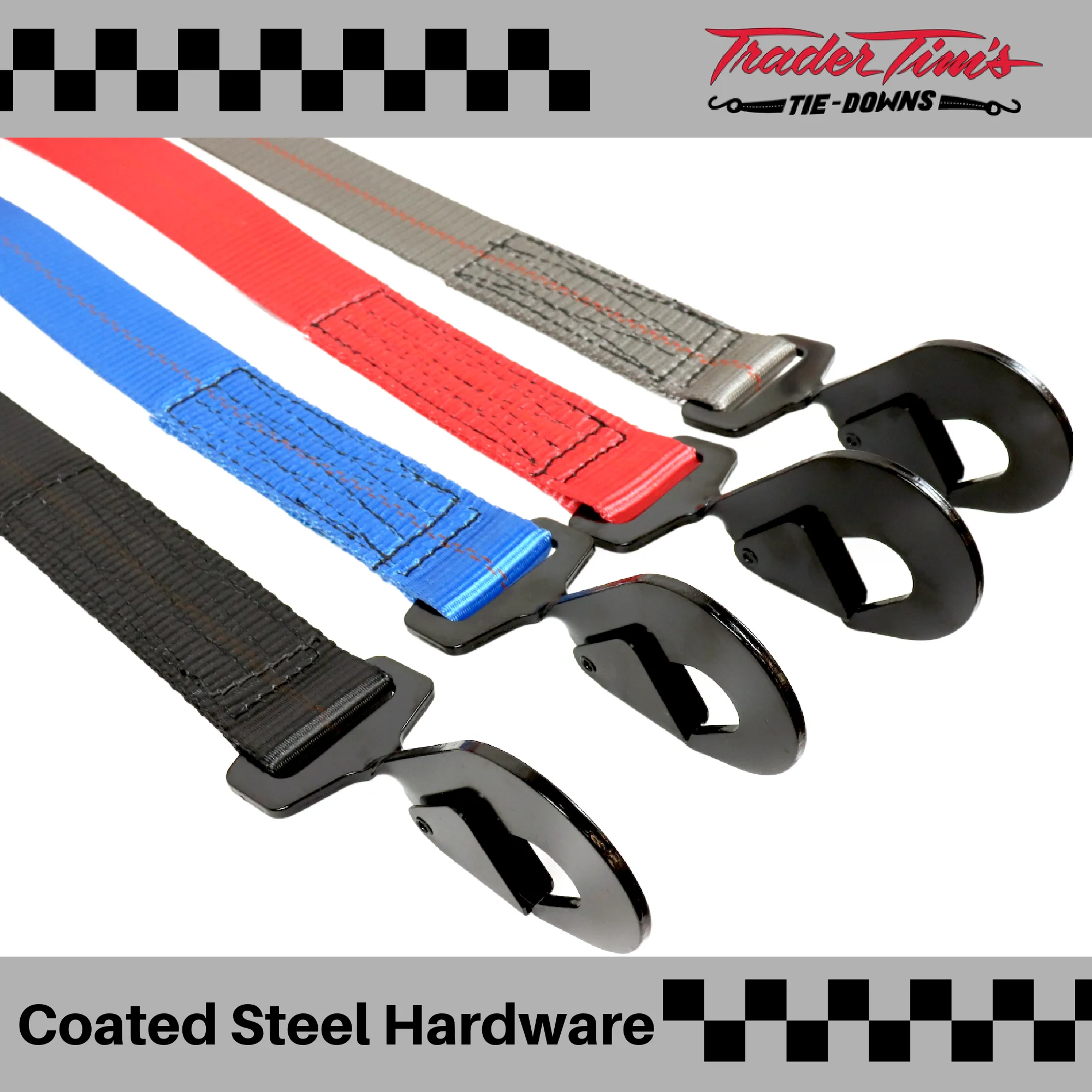 9 Piece  2" x 8' Ratchet Tie-Down with Axle Straps Kit - 4 Color Options 2700