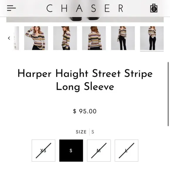 983. Medium - CHASER - Harper Haight Street Stripe Knit Sweater NWOT $95