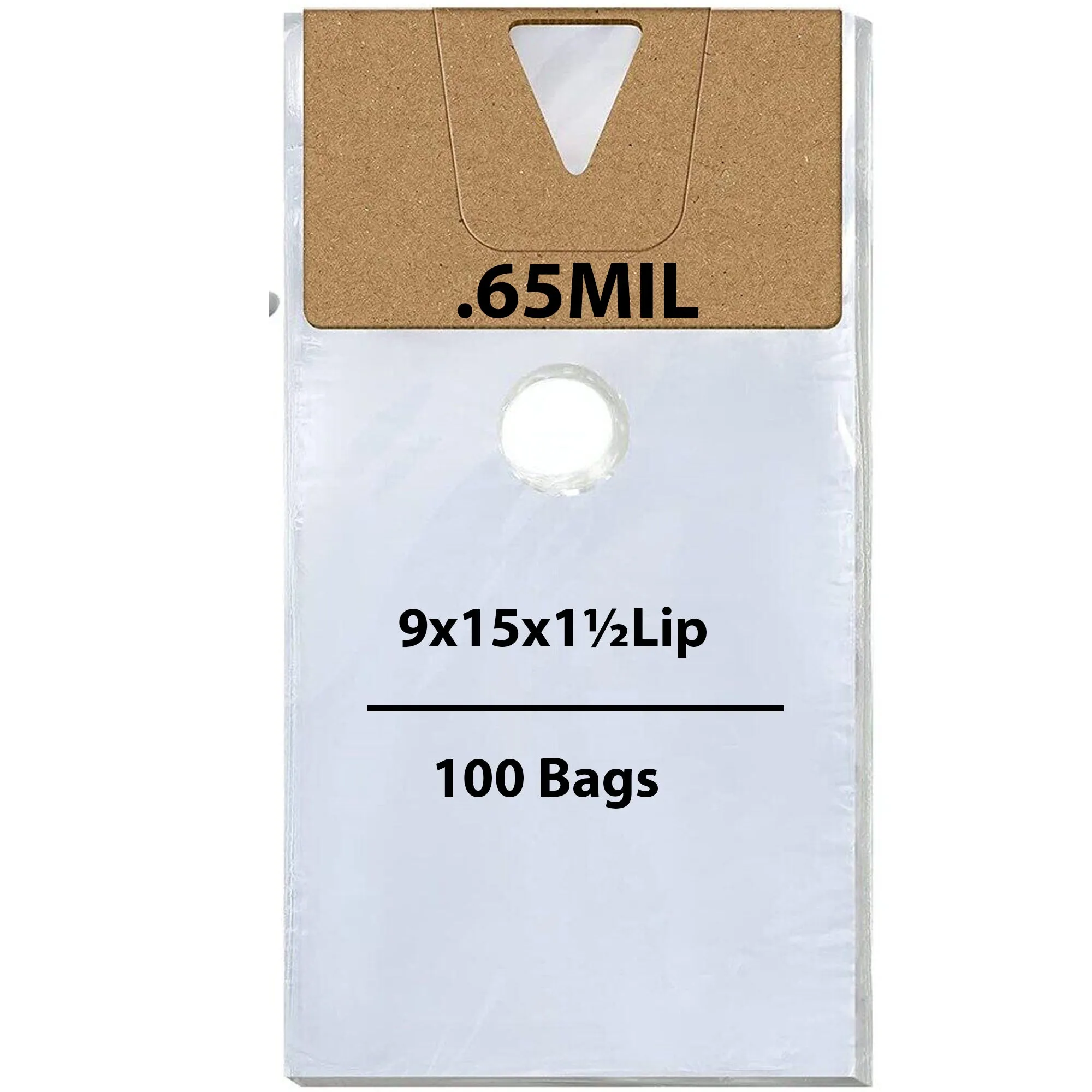 9X15 inches   1.5 inch Lip Door Knob Bags 0.65 Mil Polypropylene