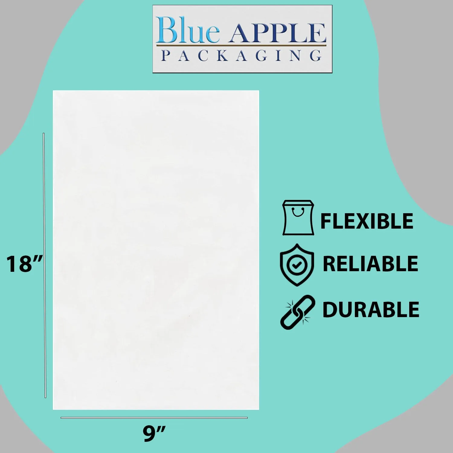 9X18 inches Clear Flat Poly Bags 3Mil Open Top (LDPE)