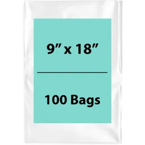 9X18 inches Clear Flat Poly Bags 3Mil Open Top (LDPE)