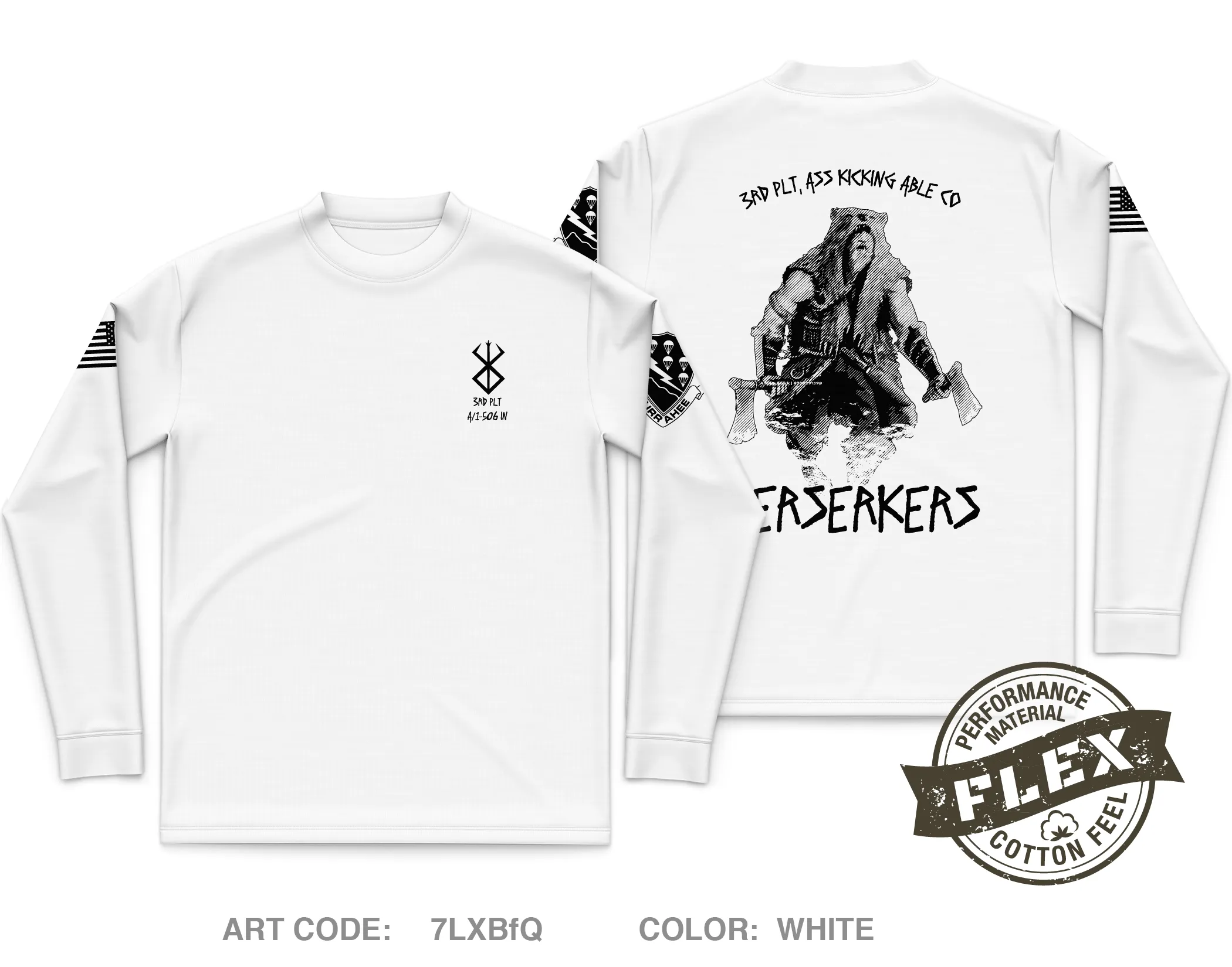 A co, 1-506 infantry , 3rd plt Core Men's LS Flex Performance Tee - 7LXBfQ