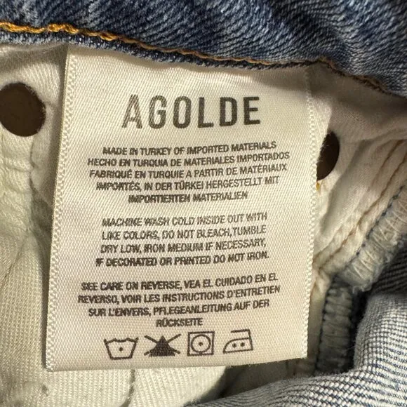 AGOLDE Sophie Distressed Mid Rise Skinny Jeans