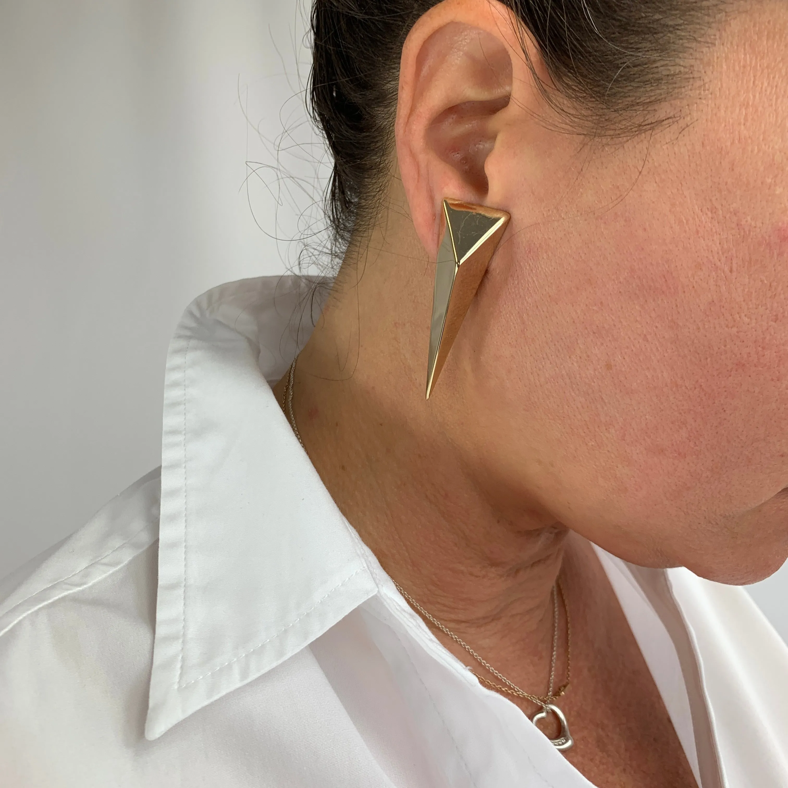 Alexis Bittar Pyramid Clip on Earrings in Gold