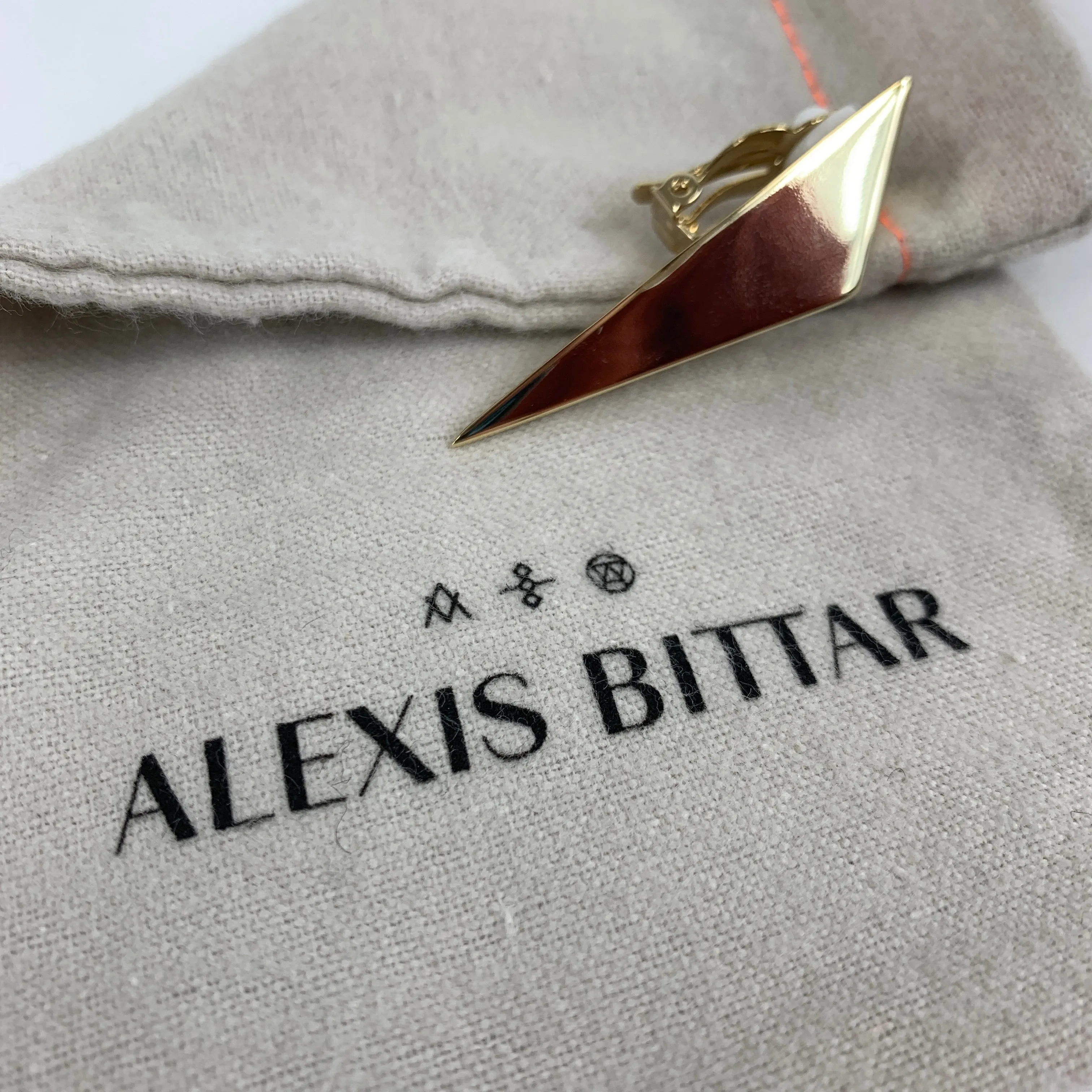 Alexis Bittar Pyramid Clip on Earrings in Gold