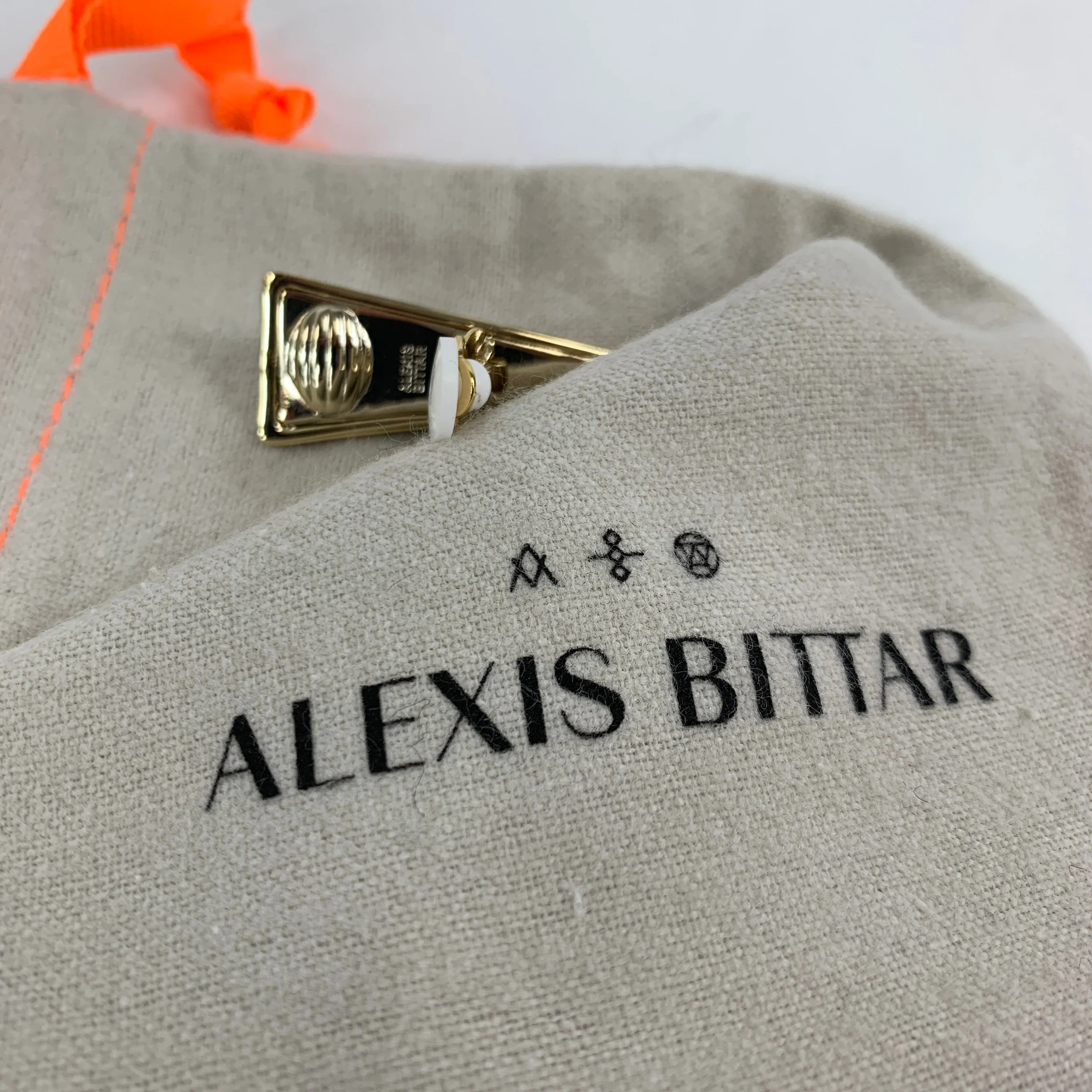 Alexis Bittar Pyramid Clip on Earrings in Gold
