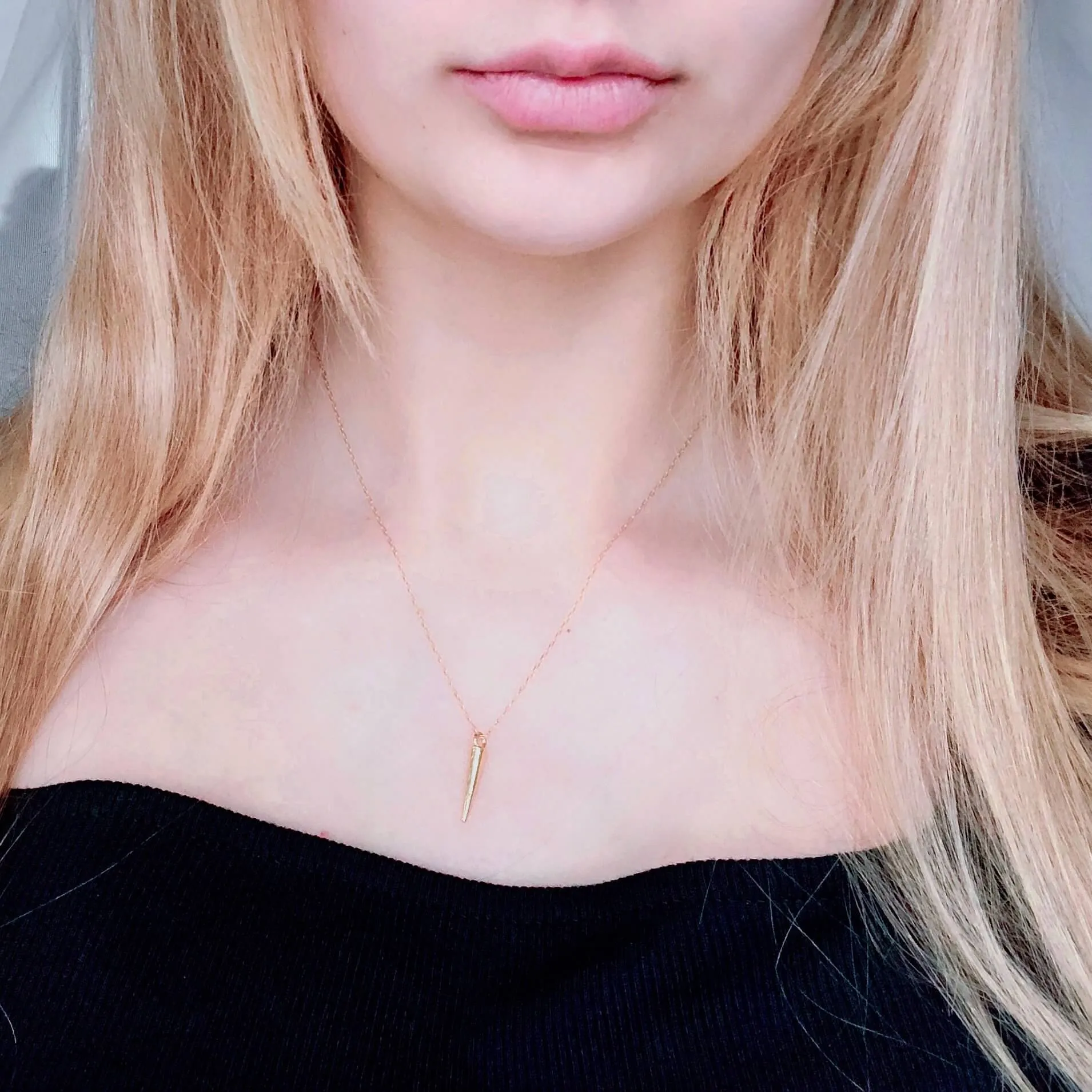 Alita Skinny Cone 14K Gold Necklace