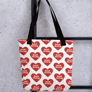 Allover Dock Diving in Hearts Tote Bag