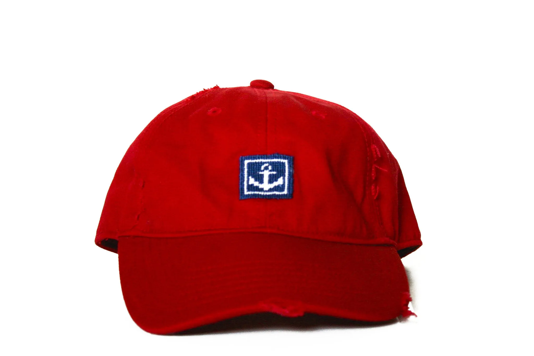 ANCHOR NEEDLEPOINT HAT RED