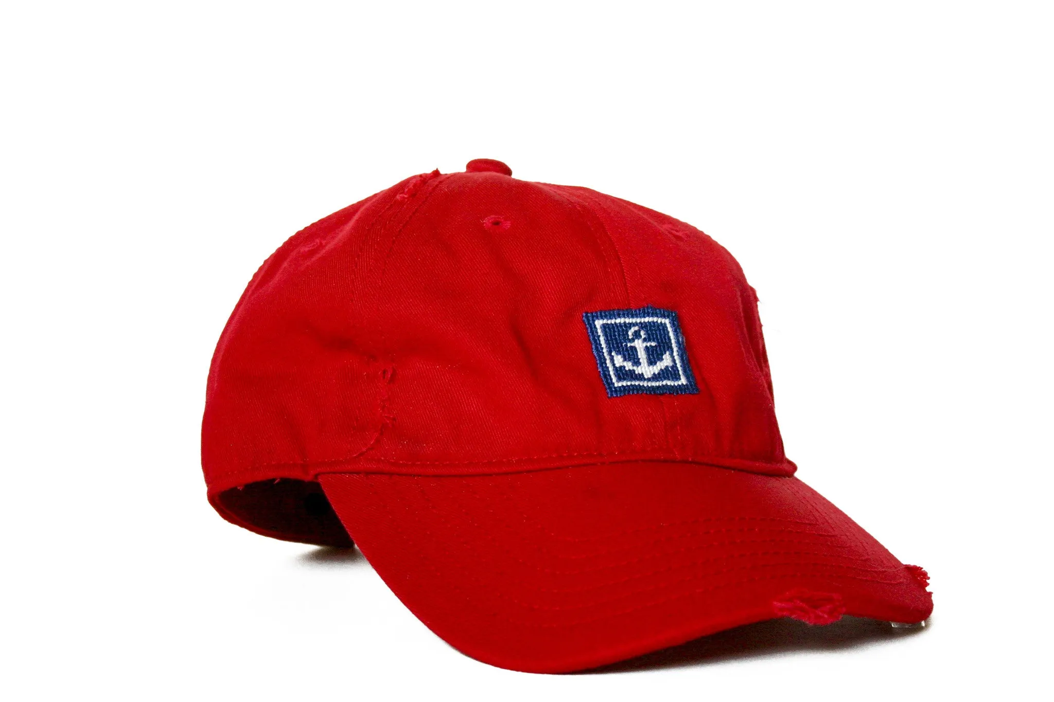 ANCHOR NEEDLEPOINT HAT RED
