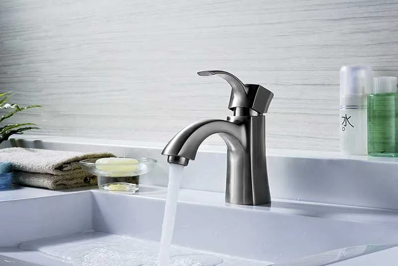 Anzzi Alto Series Single Handle Bathroom Sink Faucet in Brushed Nickel