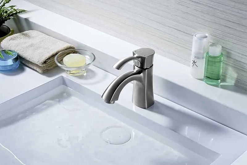 Anzzi Alto Series Single Handle Bathroom Sink Faucet in Brushed Nickel