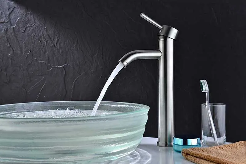 Anzzi Fann Single Handle Vessel Sink Faucet in Brushed Nickel
