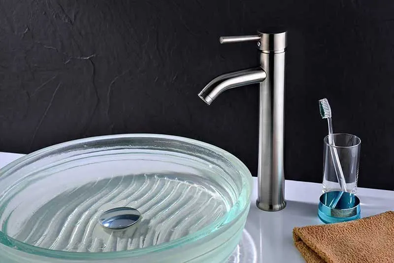 Anzzi Fann Single Handle Vessel Sink Faucet in Brushed Nickel
