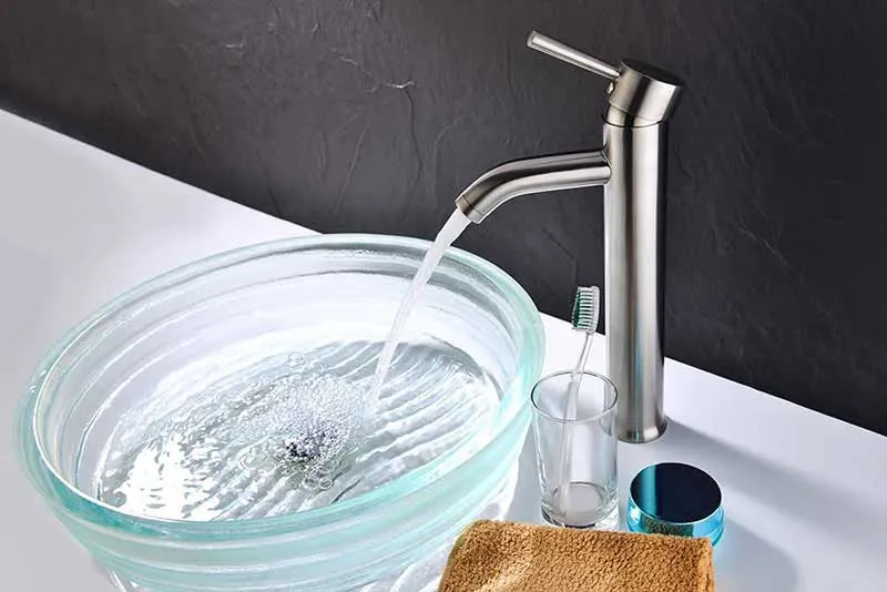 Anzzi Fann Single Handle Vessel Sink Faucet in Brushed Nickel
