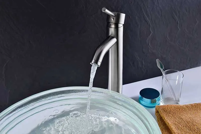 Anzzi Fann Single Handle Vessel Sink Faucet in Brushed Nickel