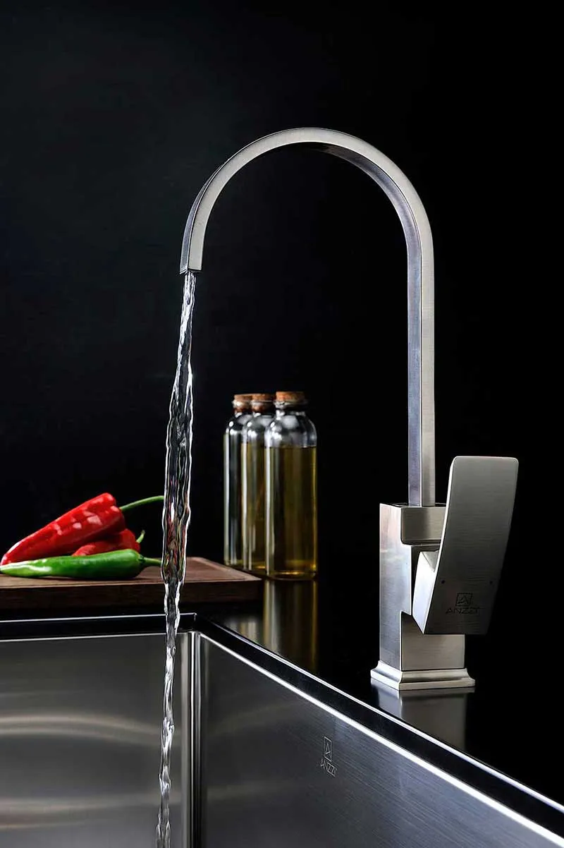 Anzzi Opus Series Single Handle Kitchen Faucet in Brushed Nickel