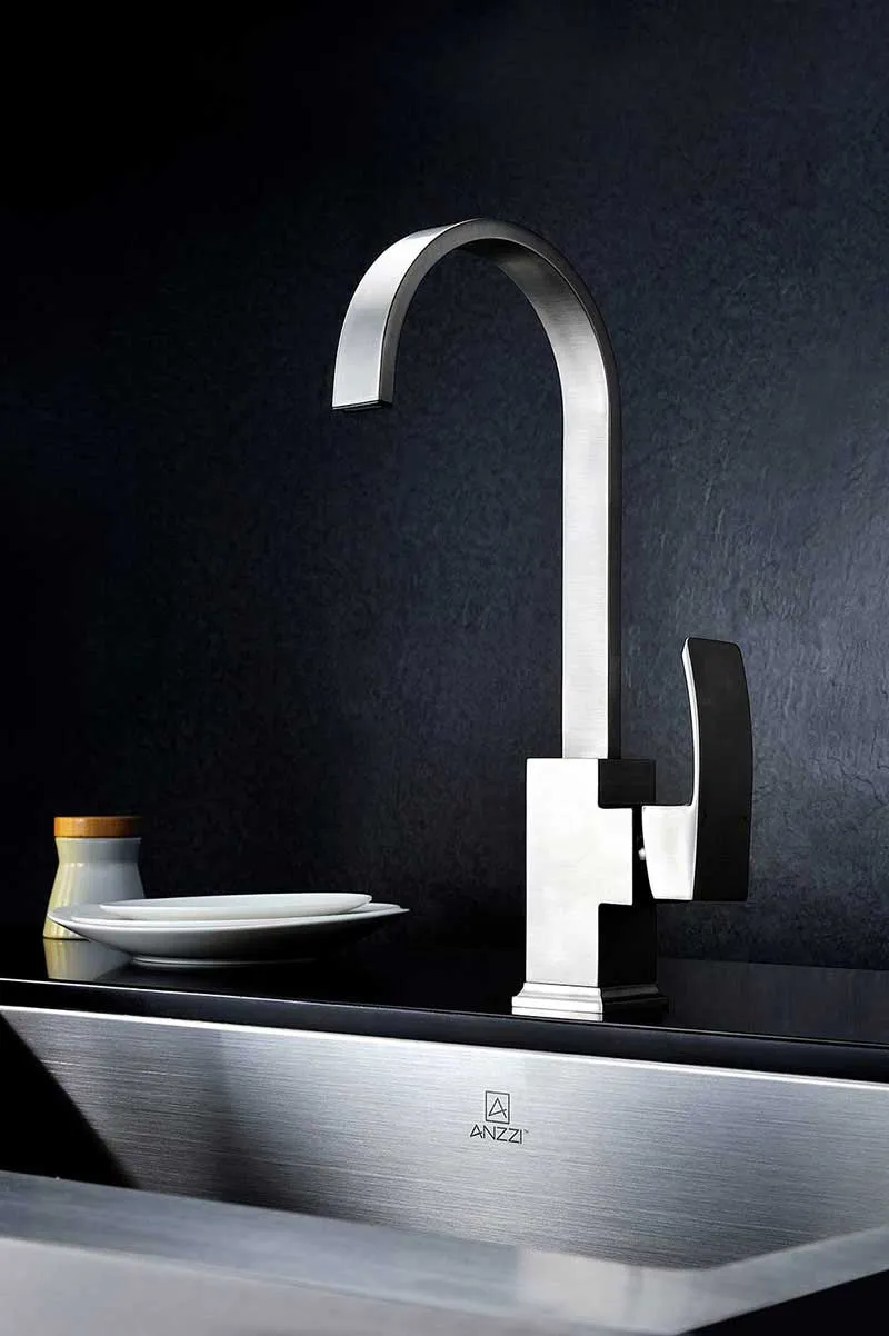 Anzzi Opus Series Single Handle Kitchen Faucet in Brushed Nickel