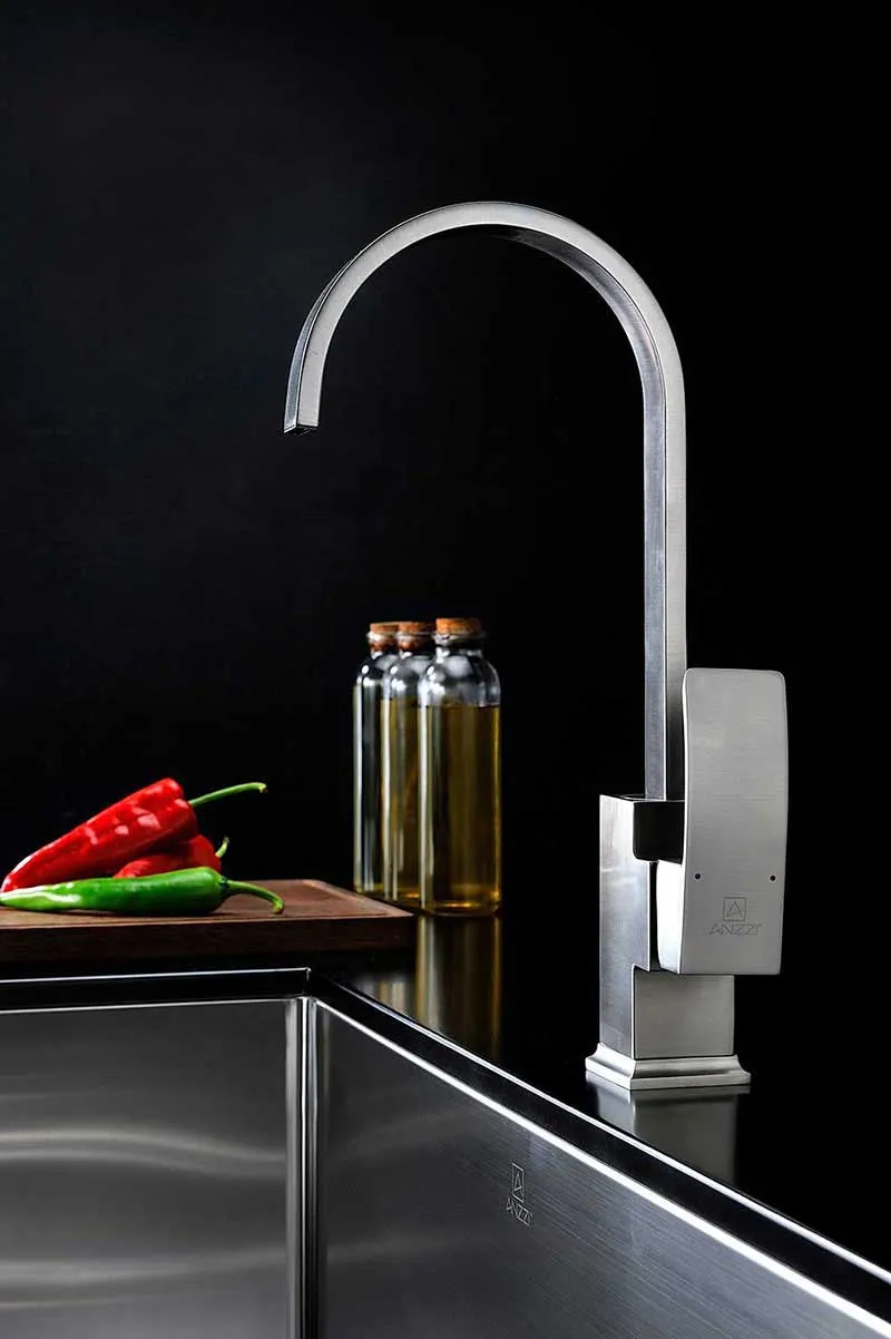 Anzzi Opus Series Single Handle Kitchen Faucet in Brushed Nickel