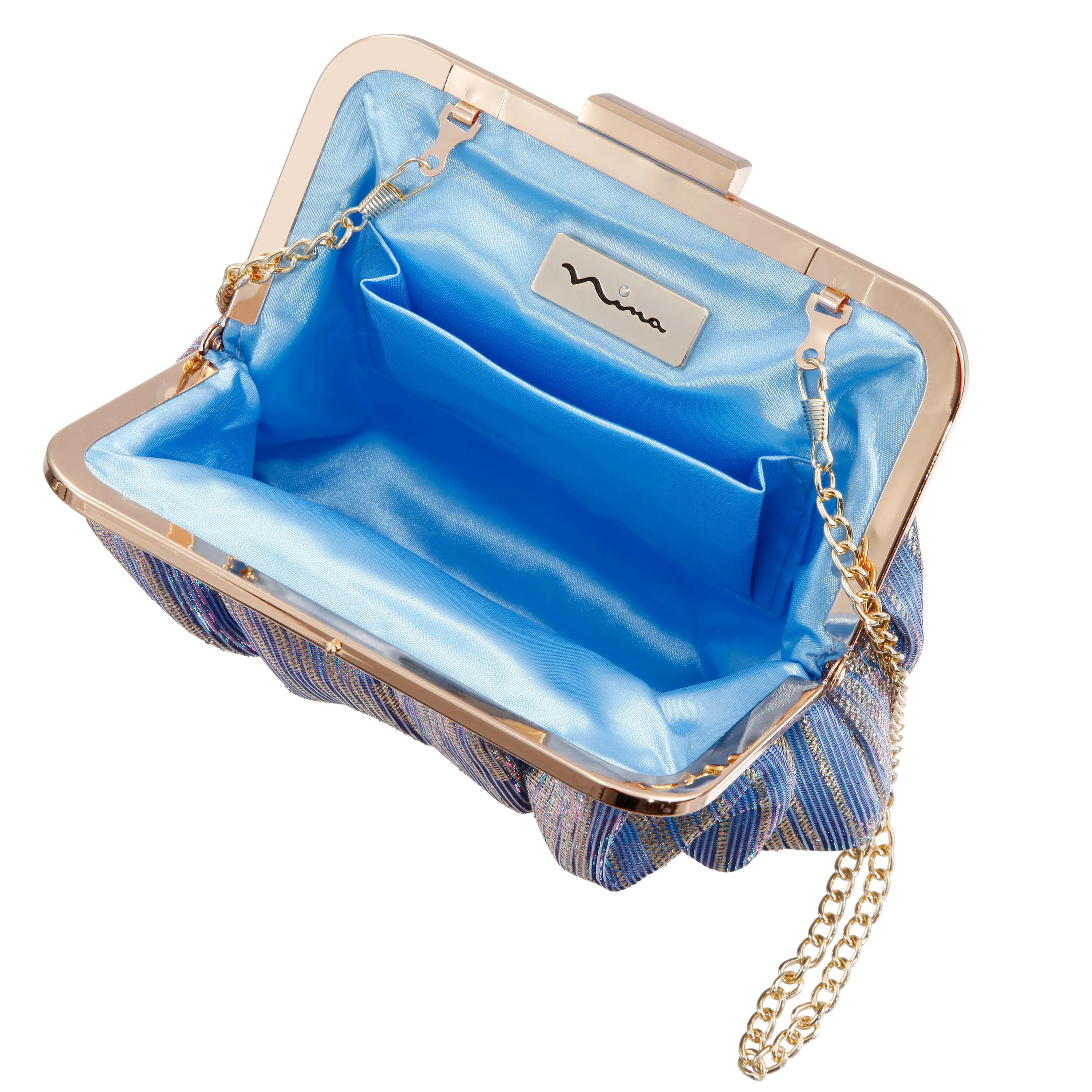 ASHLYN-BLUE METALLIC STRIPE