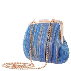 ASHLYN-BLUE METALLIC STRIPE