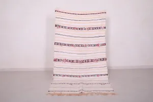 Authentic Moroccan Rug - 3.5 FT X 6.7 FT | Striped Handwoven Textile