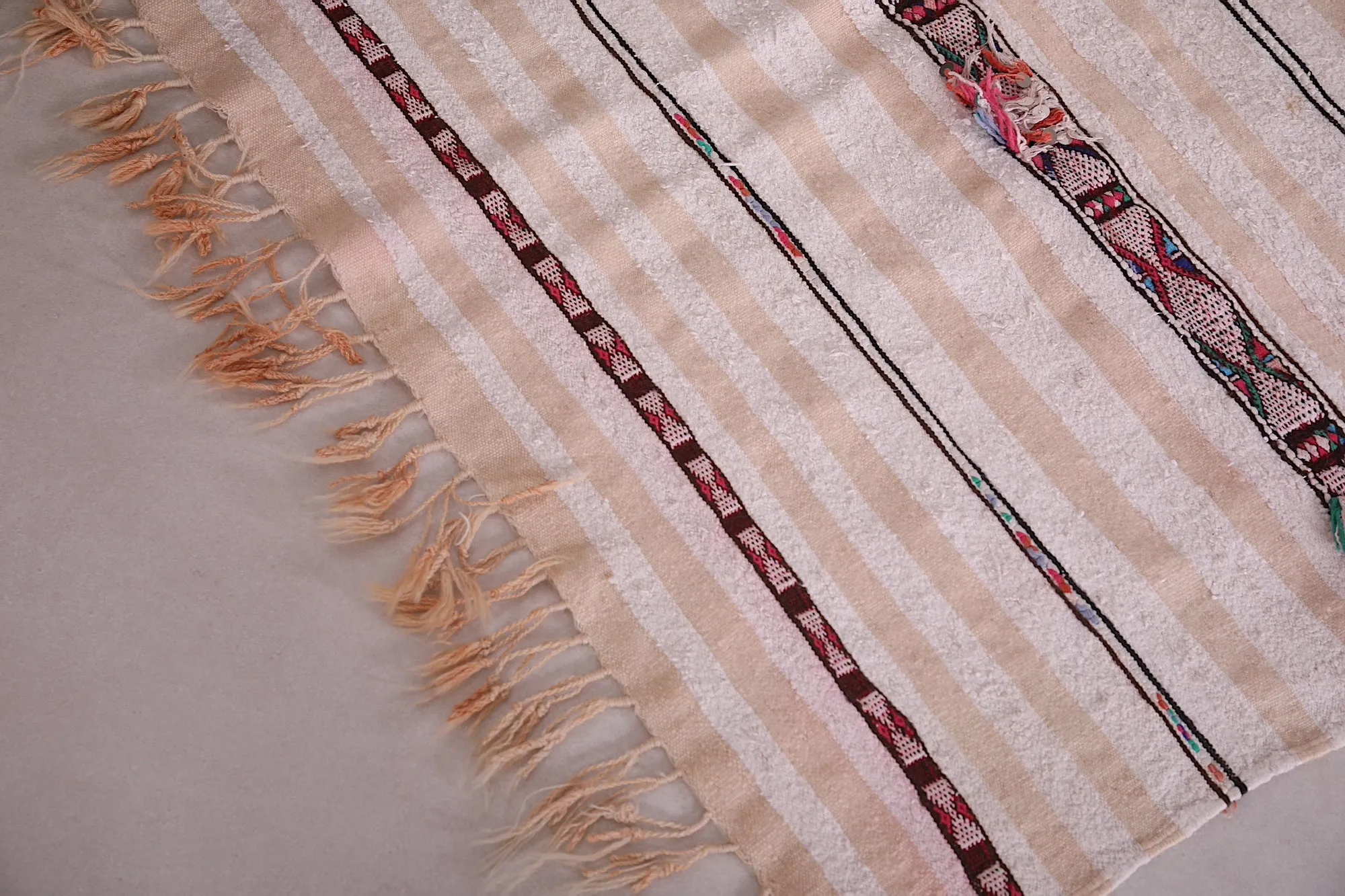 Authentic Moroccan Rug - 3.5 FT X 6.7 FT | Striped Handwoven Textile