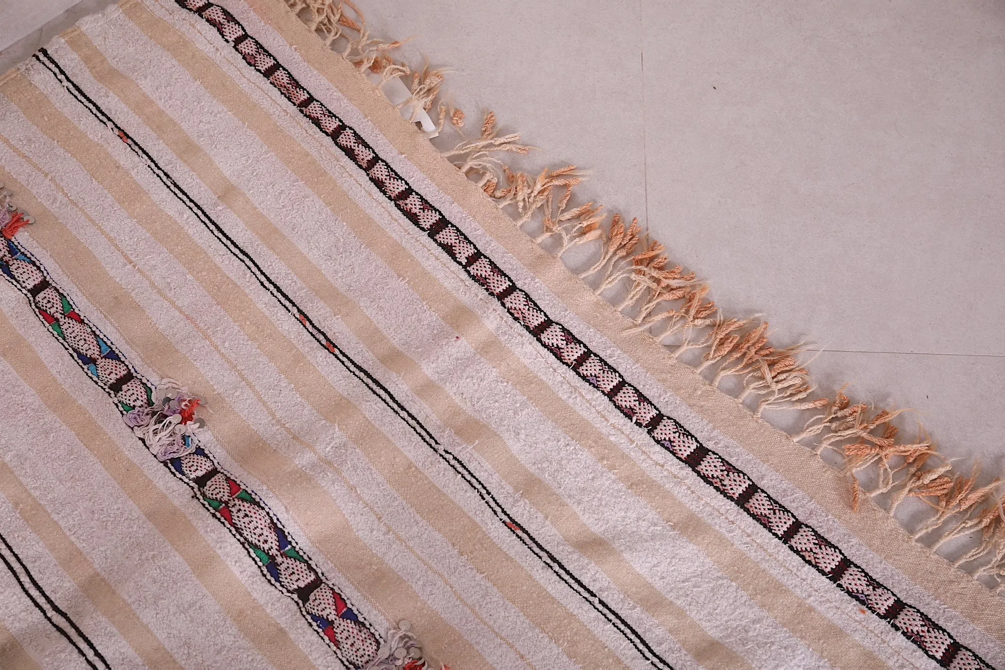 Authentic Moroccan Rug - 3.5 FT X 6.7 FT | Striped Handwoven Textile