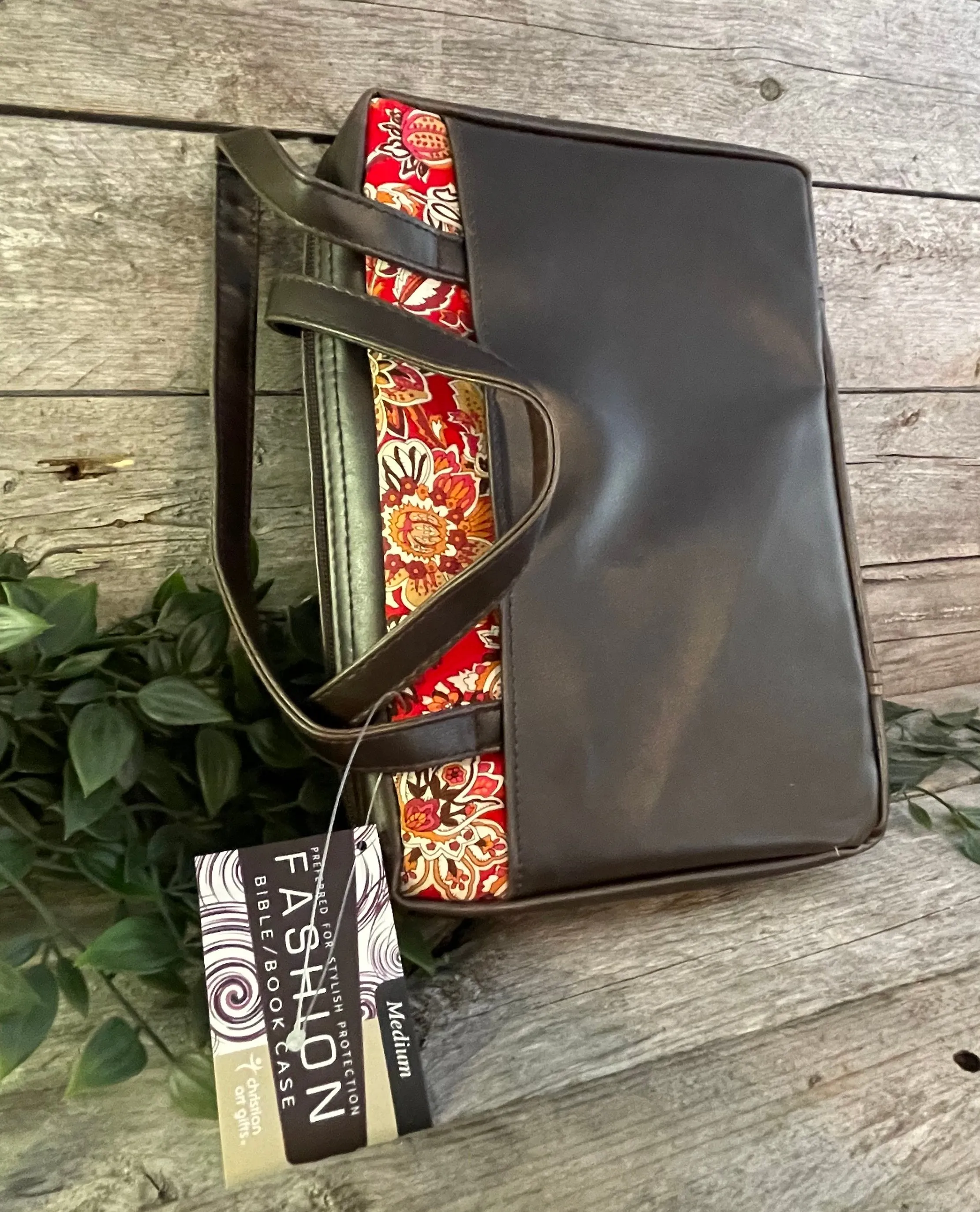 Bible Cover: Red Floral (Medium)
