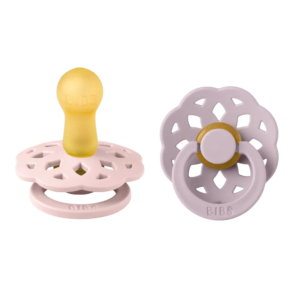 BIBS Pacifier Boheme 2 Pack Latex - Blossom / Dusky Lilac