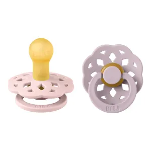BIBS Pacifier Boheme 2 Pack Latex - Blossom / Dusky Lilac