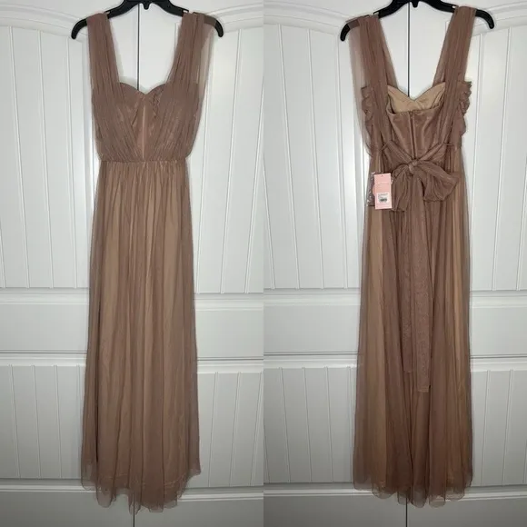 Birdy Grey Christina Sandy Mauve Convertible Tulle Dress Medium Bridesmaid Prom