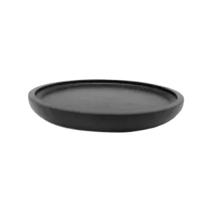 Black Round Wood Tray 7x7