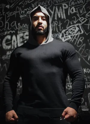 Black Two—Tone light hoodie